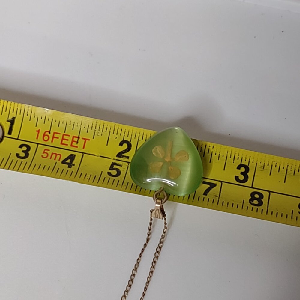 15" Lucky Four Leaf Clover 12K GF Pendant Necklace - Picture 10 of 11